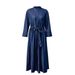 European And American Foreign Trade Cross-border French-style High-end Light Luxury Shirt Denim Dress, Fashionable_ecoleips.com