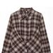 Aria Basics Aria Basics Cross-border European And American Women's Clothing, Popular On , Plaid Ruffled Long-sleeve Casual Shirt With_ecoleips.com