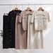 Women's Clothing high grade knitted suit spring and autumn new sweet and gentle short sleeved dress, two pieces_ecoleips.com