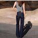 Ms. Li Recommends Vintage Washed Dark Blue Straight-leg Jeans Women Made From Italian Imported Fabric, New For Spring_ecoleips.com