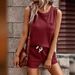 2025 Spring Autumn New European And American Cross-Border Women's Solid Color Round Neck Shorts Set_ecoleips.com
