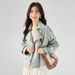 ng2510292 26 Spring New Casual Comfortable Cotton Wrinkle-Resistant Good Texture Short Small Size Drawstring Classic Trench Coat_ecoleips.com