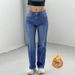 Women's Fleece-Lined Winter Jeans – High-Waisted Stretch Denim With Cozy Inner Fluff, Zip & Button Closure | Relaxed Fit, Blue Wash | S-XL_ecoleips.com