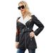 Women’s Faux Leather Jacket With Belt & Double Zipper – Plush Lined Winter Coat, Notch Lapel Long Sleeve (Casual & Commuter Style)_ecoleips.com
