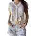 Women's Clothing V Neck Knitted Crochet Top Short Sleeve Hollow Out American Style Spring Summer New Clothing For Ladies_ecoleips.com
