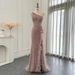 Women's Clothing Temperament Evening Dress Evening Party One Shoulder Dress Waist Slimming Party Dress Birthday Party Host Dress_ecoleips.com
