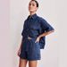 European American Cross-border 2025 Spring-summer New Vintage Casual Loose Pocket Short-sleeve Shirt And Shorts Denim_ecoleips.com