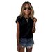 Fashion Women's Solid Color T-Shirt Short Sleeve Spring Summer Top Style Popular New Clothing_ecoleips.com