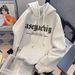 Men's off Shoulder Fleece Lined Sweatshirt Heavyweight Hooded Top Trendy American High Street Sports Jacket for Autumn/Winter_ecoleips.com