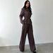 Elegant Women's Fashion Clothing Set Solid Color Top Wide Leg Trousers Autumn Winter Full Length Casual Polyester_ecoleips.com