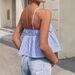 AD434 New Cross-Border Sexy Slim-Fit Versatile Strap V-Neck Striped Sweet Niche Bow Tie Top For Women_ecoleips.com