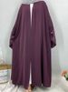 New Diamond Bow Large Sleeves Muslim Women Kimono Abaya Nida Eid Holiday Dress Islam Modest Long Dresses With Sleeves Black Robe_ecoleips.com