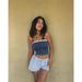 Women's Clothing Niche Striped Design Elastic Lace Casual Shorts For Women Loose Slim All Match Shorts_ecoleips.com