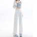 2025 Spring/Summer New White Loose Wide-Leg Straight High-Waisted Floor-Length Women's Jeans, Cotton, Wholesale From_ecoleips.com