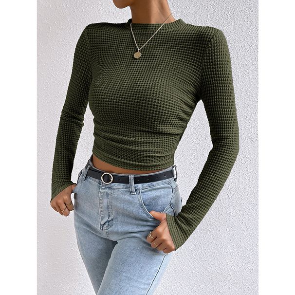 Cross-border Foreign Trade Slim-fit Popular On . In Europe And America, Solid Color Knit Sweater, Round-neck_ecoleips.com