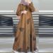 In Stock Cross-Border New Printed Middle Eastern Muslim Malay Full Sleeve Round Neck Robe Long Dress Factory Wholesale_ecoleips.com