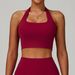 Women's Backless Halter Neck Sports Bra Quick Drying Fitness Push Up Yoga Vest Breathable Lightweight Running Bra 6116_ecoleips.com
