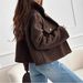 Women's Clothing Autumn New Fashion Solid Color Lapel Button Decorated Plush Coat_ecoleips.com