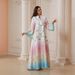 SW2609 Women's Rhinestone Beaded Gradient Evening Dress Malaysian Style Cross Border Printed Casual Fashion for Adults_ecoleips.com