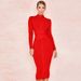 European And American Women's Long-sleeved Bodycon Tight-fitting Sexy Stretch Midi Bandage Party Evening Dr, Short_ecoleips.com