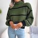 2026 New Knitted Half Turtleneck Pullover Top European And American Style Women's Sweater For Outerwear Striped_ecoleips.com