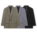 TAOP&ZA Spring Summer New Women's Commuting Style Lapel Double-Breasted Elegant Versatile Blazer 8769901_ecoleips.com