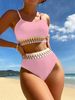 Verve Qianmo Clothing 2024 High Waist Two-Piece Swimsuit For Women, New Multicolor Bikini, Sexy Bikini_ecoleips.com