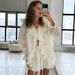 French V-Neck Flowy Ruffle Blouse & Shorts Set – Spring 2025 Trendy Two-Piece Outfit_ecoleips.com