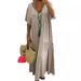2026 Spring/Summer European And American New V-neck Irregular Multi-color Multi-size Long Flared Dress_ecoleips.com