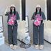 Youthful Women's Korean Style Sports Set Summer Casual Color Block T-Shirt And Wide Leg Pants Two Piece Outfit_ecoleips.com