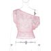 European And American Women's Clothing 2025 Winter New Fashion Sexy Slim Hollow Lace Asymmetrical Neck Tight T-Shirt_ecoleips.com