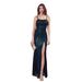 "Sparkling Sequined Evening Gown – Slim Fit Spaghetti Strap Dress With High Slit"_ecoleips.com
