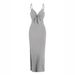 European And American Cross-border Women's Long With V-neck, Straps, Hollow-out Design, Slit, Slim Fit, Backless, Sexy_ecoleips.com