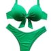Women's Sexy Solid Color Bikini Backless Swimwear Tie Up Vacation E-Suit_ecoleips.com