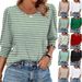 Women's Clothing Loose Casual Printed Five Point Sleeve Round Neck T Shirt Tops For Women_ecoleips.com