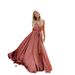 Women's Summer New Bohemian Solid Color V-Neck Sleeveless High-Slit Long Dress_ecoleips.com