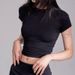 Women's Clothing Spot Skims Straight Shoulder Modal Sports T Shirt Female Nude Elastic Texture Waist Basic Round Neck Hot Girl Top_ecoleips.com