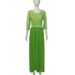 Elegant Women's Lace Patchwork Long Formal Evening Gown New Style Party Prom Dress_ecoleips.com