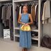 New Arrival Elegant Commute Backless Sleeveless Tie Waist Denim Dress Women Fashion Denim Dress For Office_ecoleips.com