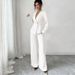 Minimalist Two-Piece Set For Women - Sleeveless Blazer & High-Waisted Trousers, Office To Dinner Outfit (European Sizing, Beige)_ecoleips.com