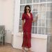 2024 European And American Summer New Bohemian Style Beach Vacation Slit Lace Resort Long Dress_ecoleips.com