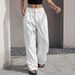 Women's Clothing Spring And Summer New High Waist Splicing Simple Drape Straight Straight Trousers_ecoleips.com