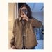 girl Hot-Selling Short Simple Turn-Down Collar Jacket For Women, Autumn And Winter New Loose Slimming Versatile Hidden Button_ecoleips.com