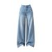 Light Blue Tencel Wide-leg Jeans For Women, Summer Thin Style, 2026 New Model, High-waisted, Slimming, Drapey, Loose_ecoleips.com