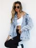 Women's Distressed Denim Jacket Style Top_ecoleips.com