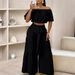 2026 European And American New Women's Wide-leg Pants, High-waisted, Solid Color, Slightly Flared, With Ties, Drapey,_ecoleips.com