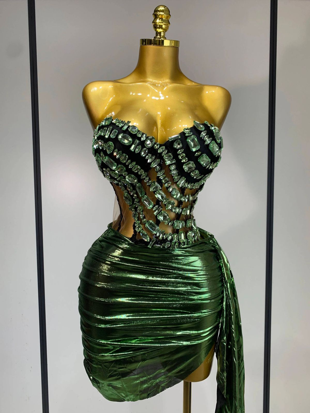 Women Sexy Singer Dance Perform Costume Nightclub Bar Girl Sparkly Diamond Skirt Two Piece Set Evening Party Hotwife Outf QBV8_ecoleips.com