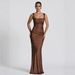 K Sexy Pleated High-end New Dress With Slimming Effect, Camisole Temperament, Banquet Evening Gown, Long_ecoleips.com