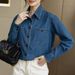 Real Shot Of Spring: Classic Design Replica, Skin-friendly Casual Denim Shirt Jacket For Women, Simple Style_ecoleips.com