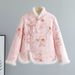 girl Vintage Floral Large Jacket For Women Winter New Ethnic Buttoned Thickened Cotton Coat National Style Outerwear_ecoleips.com